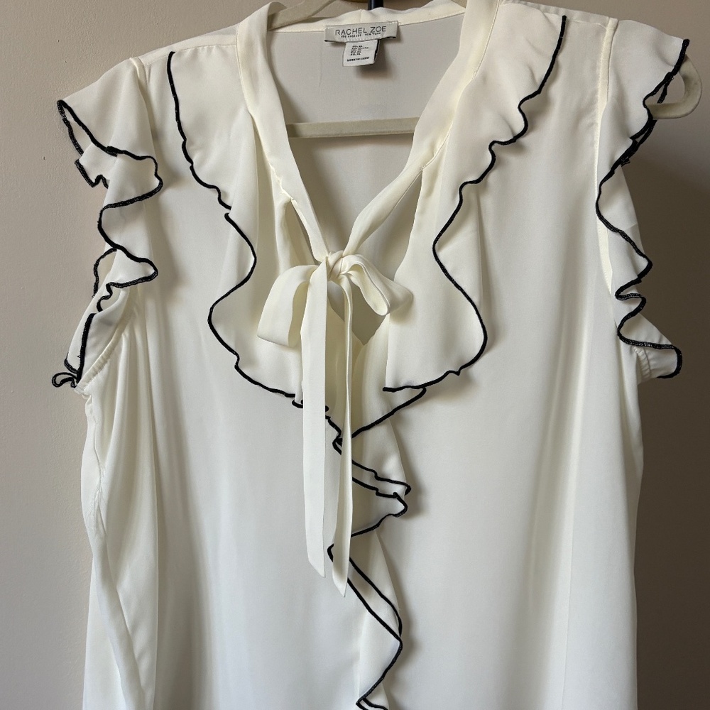 Rachel Zoe Short Sleeve Ruffle Blouse
